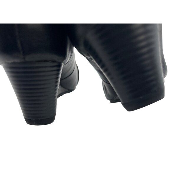 BareTraps Size 8.5  Leather Wedge Heels Slip-On Studded Design Black - Picture 4 of 13